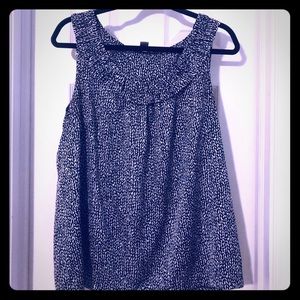LOFT Sleeveless Black and White Top - L
